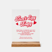 Valentijn Baby shower Zeg geen Baby-spel Acryl Bord (Voorkant)