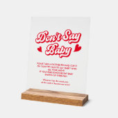 Valentijn Baby shower Zeg geen Baby-spel Acryl Bord (Hoek)