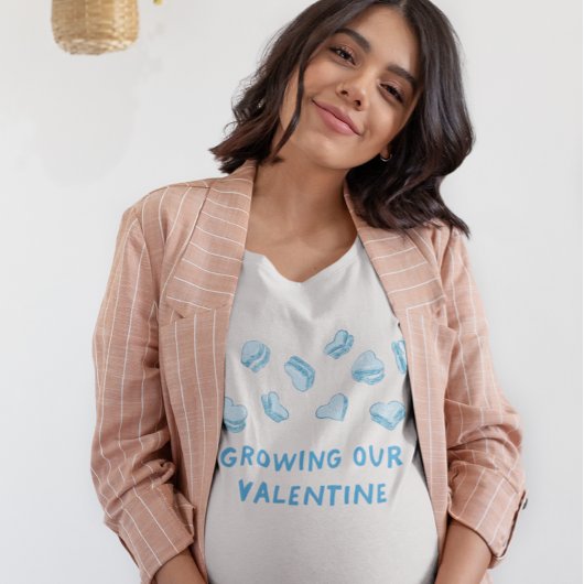 Valentijn Baby Zwangerschap Blauwe harten T-shirt