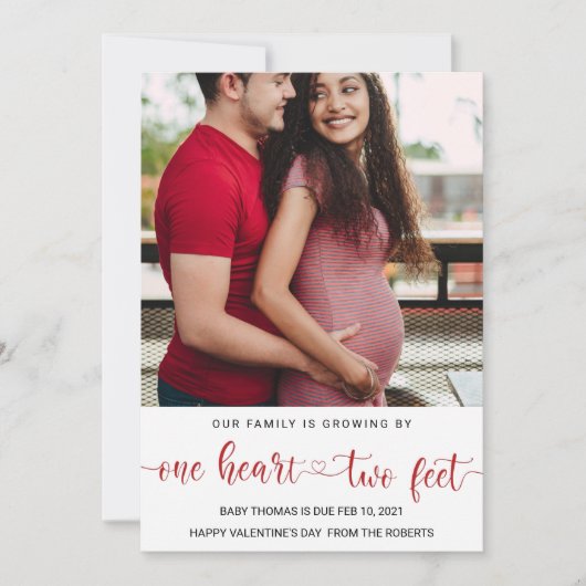 valentijn baby zwangerschapsaankondiging liefde ha feestdagenkaart (Voorkant)