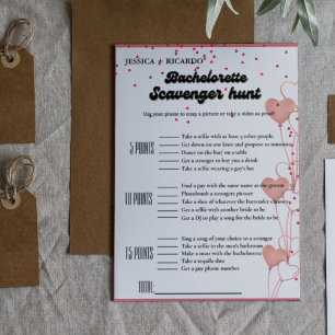 Valentijn Bachelorette scavenger jacht spel Kaart