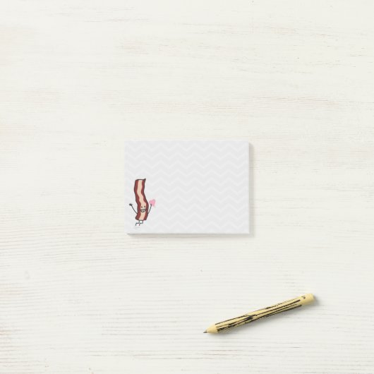Valentijn Bacon Post-it® Notes (Op bureau)
