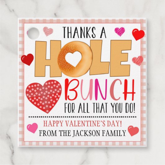 Valentijn Bagel Gift Label (Voorkant)