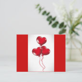 Valentijn ballonnen (3) feestdagenkaart (Staand voorkant)