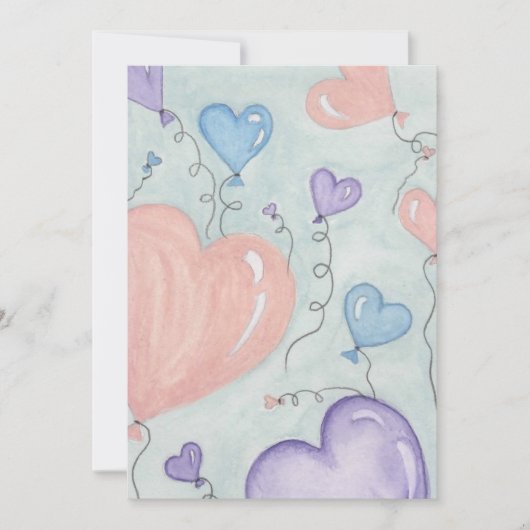 Valentijn-ballonnen Feestdagenkaart (Voorkant)