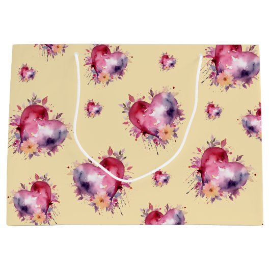 Valentijn Banaan Mania Splash of Hearts Pattern Groot Cadeauzakje (Voorkant)