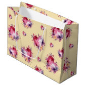 Valentijn Banaan Mania Splash of Hearts Pattern Groot Cadeauzakje (Voorkant Gekanteld)