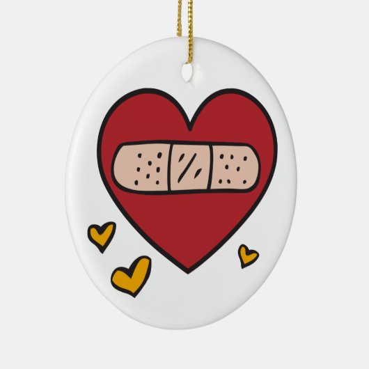 Valentijn Band Aid Keramisch Ornament (Rechts)