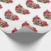 valentijn banner red petunias en vlinderhart cadeaupapier (Hoek)