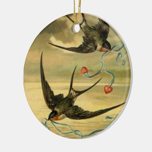  Valentijn Barn Swallows Keramisch Ornament (Links)