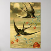 Valentijn Barn Swallows Poster (Voorkant)