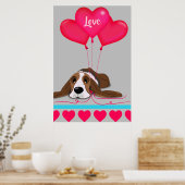 Valentijn Basset Hound Poster (Keuken)