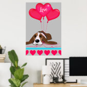Valentijn Basset Hound Poster (Thuiskantoor)