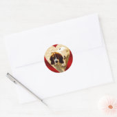 Valentijn Bassett Hound Ronde Sticker (Envelop)