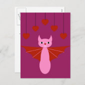 Valentijn bat feestdagenkaart (Voorkant / Achterkant)