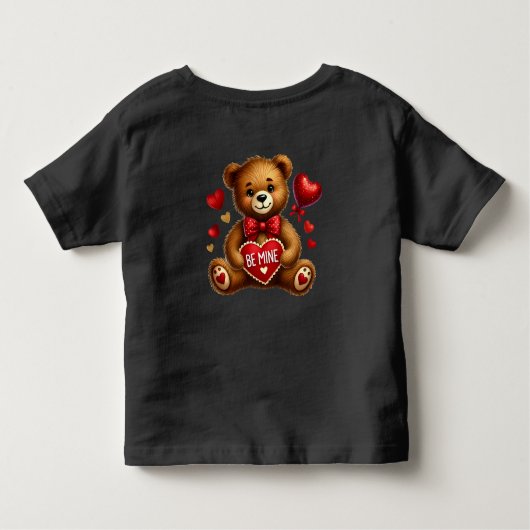 Valentijn Be Mine Teddy Bear Red Kinder Shirts (Achterkant)