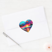 Valentijn Beach Design Hart Sticker (Envelop)