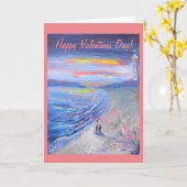 Valentijn Beach Scene 5 "x 7" Gevouwen Wenskaart Kaart (Gele Bloem)