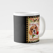 Valentijn beagle Dog met Roos Grote Koffiekop (Voorkant rechts)