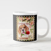 Valentijn beagle Dog met Roos Grote Koffiekop (Rechts)