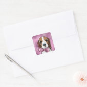 VALENTIJN BEAGLE VIERKANTE STICKER (Envelop)