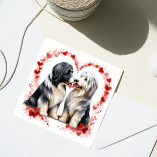Valentijn Bearded Collie Sweethearts Liefde Feestdagenkaart
