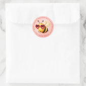 Valentijn Bee gepersonaliseerde naam ronde Sticker (Tas)