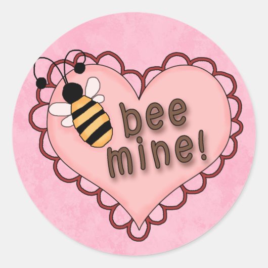 Valentijn Bee sticker (Voorkant)