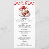 Valentijn Beer Baby shower Menu (Voorkant)