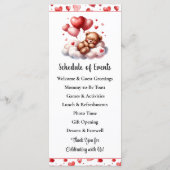 Valentijn Beer Baby shower Menu en Programma (Achterkant)