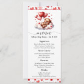 Valentijn Beer Baby shower Menu en Programma (Voorkant)
