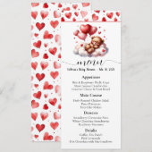 Valentijn Beer Baby shower Menu Kaart (Voorkant / Achterkant)