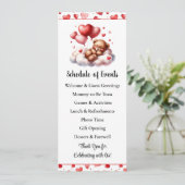 Valentijn Beer Baby shower Programma (Staand voorkant)