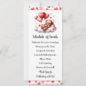Valentijn Beer Baby shower Programma (Voorkant)