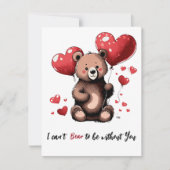 Valentijn beer feestdagenkaart (Voorkant)