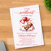 Valentijn Beer Genderneutraal Baby shower Acryl Uitnodigingen