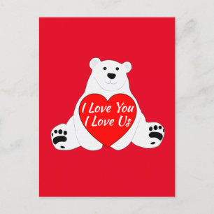 Valentijn Beer met een hart Briefkaart