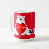 Valentijn Beer met een hart Koffiemok (Voorkant links)