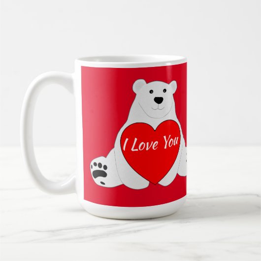 Valentijn Beer met een hart Koffiemok (Links)