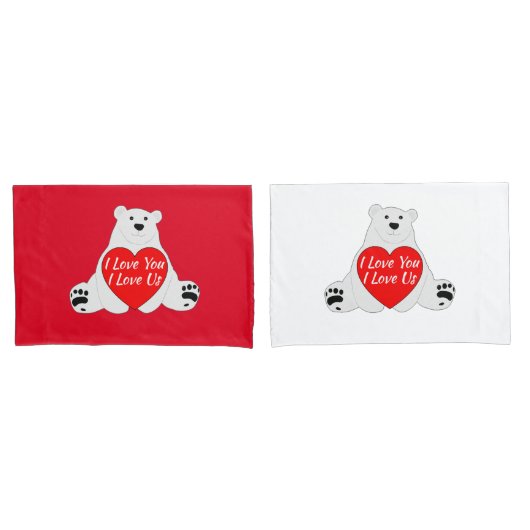 Valentijn Beer met een hart Kussensloop (Voorkant-Set)