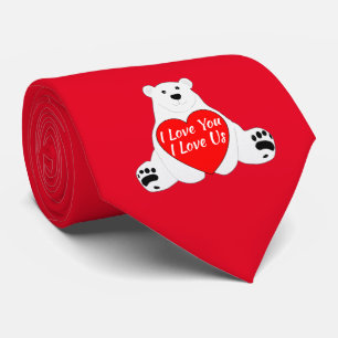 Valentijn Beer met een hart Stropdas