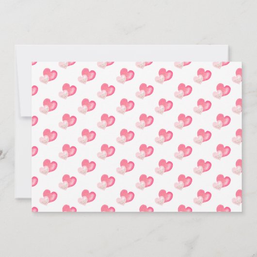 Valentijn Beer Roze Hart Baby shower Kaart (Achterkant)