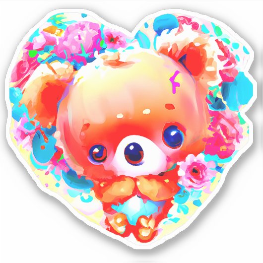 Valentijn beer sticker (Voorkant)