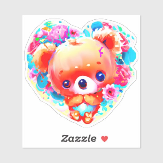 Valentijn beer sticker (Vel)