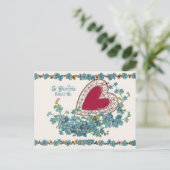 Valentijn begroet met hart feestdagenkaart (Staand voorkant)