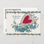 Valentijn begroet met hart feestdagenkaart (Voorkant / Achterkant)