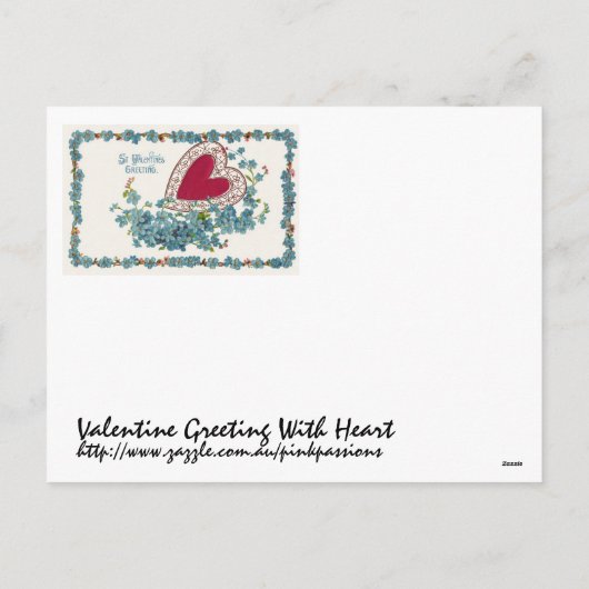 Valentijn begroet met hart feestdagenkaart (Achterkant)