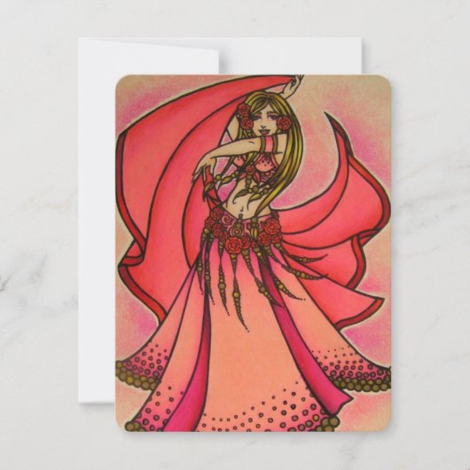Valentijn Belly Dancer Briefkaart (Voorkant)