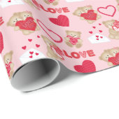 Valentijn Beren 30 inch x 6 meter Cadeaupapier (Rol Hoek)