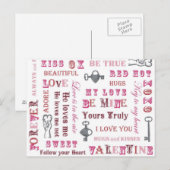 Valentijn berichten briefkaart (Voorkant / Achterkant)